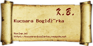 Kucsara Boglárka névjegykártya